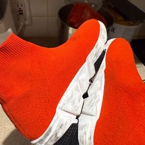 Balenciaga bb logo speed trainer high top sneaker.